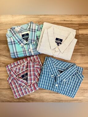 Tags: mens casual shirt bundle, plaid button down shirts, classic fit menswear,
